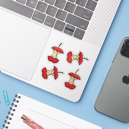 Apple 食べCoreレトロスタイルおもしろい果実 シール (ノートパソコンとiPhone)