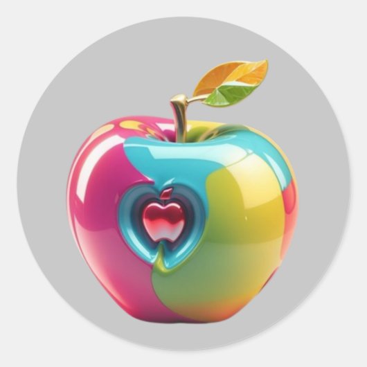 Apple 鮮やか Art ラウンドシール (正面)