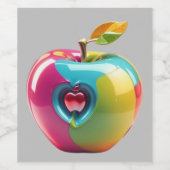 Apple 鮮やか Art ワインラベル (シングルラベル)