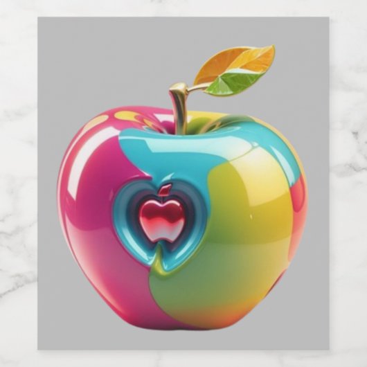 Apple 鮮やか Art ワインラベル (シングルラベル)