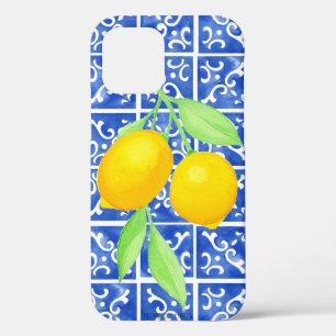 Apple 12の電話ケース、夏レモン+タイルイタリアン類 iPhone 12ケース