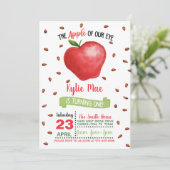 Apple 1st誕生日招待状- Apple of Our Eye 招待状 (スタンド正面)