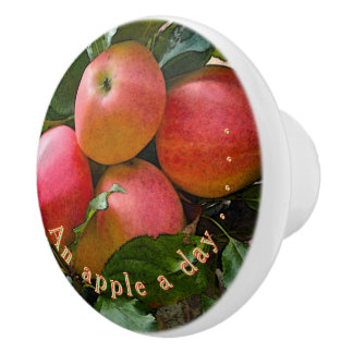 "APPLE A DAY"./リンゴの房セラミックノブ セラミックノブ