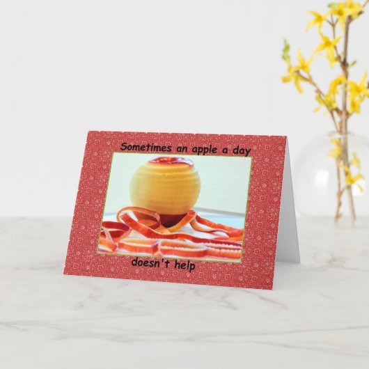 Apple a Day Get Well Card カード (黄色い花)
