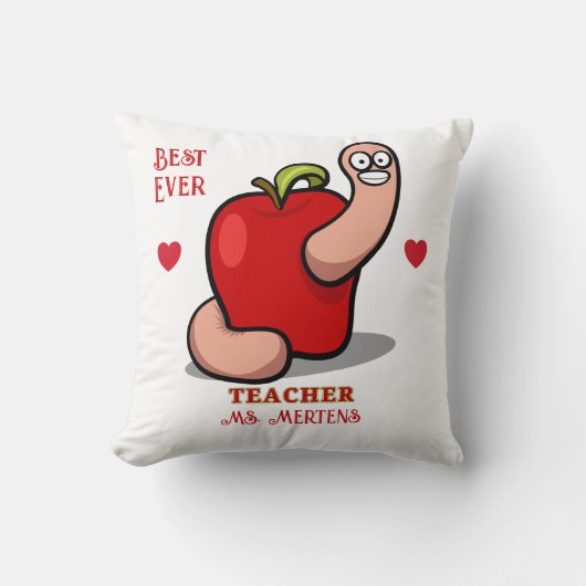 Apple Add Nameの先生評価ワーム クッション (正面)