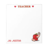 Apple Add Nameの先生評価ワーム ノートパッド (正面)