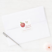 Apple and bow – この本は次のものだ スクエアシール (封筒)