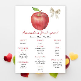Apple and Bow First誕生日マイルストーン誕生日 ポスター
