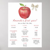 Apple and Bow First誕生日マイルストーン誕生日 ポスター (正面)