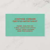 Apple And Tape Dietician Nutritionist Health Coach 名刺 (裏面)