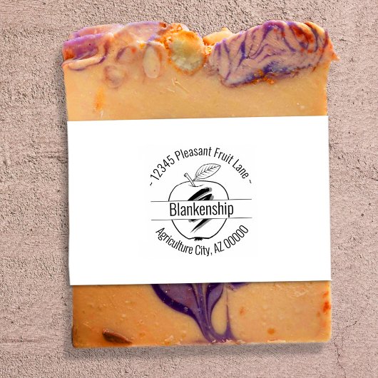 Apple Artworkラウンドアドレス名前をカスタムする ラバースタンプ