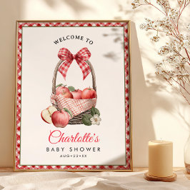 Apple Baby 素朴 Shower Welcome Sign Poster ポスター