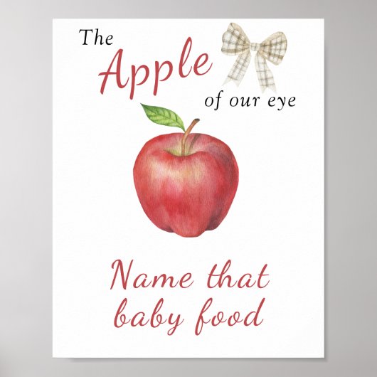 Apple baby shower – そのベビー食品の名前 ポスター (正面)