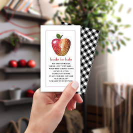 Apple Baby Shower Book Requestベビー用ブック エンクロージャーカード