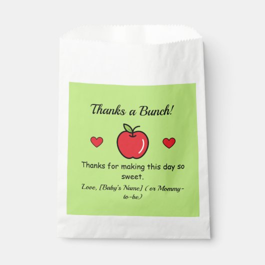 Apple Baby Shower Favor Bags フェイバーバッグ (正面)