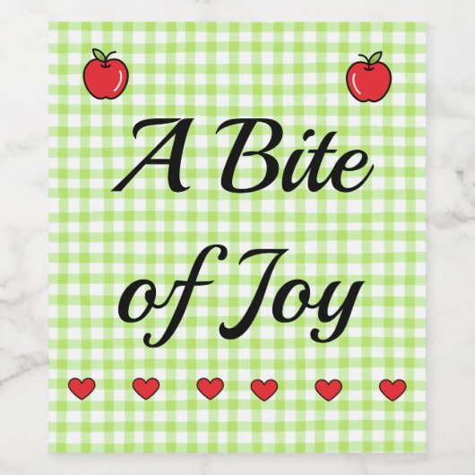 Apple Baby Shower Food Labels – Rustic  Theme ワインラベル (シングルラベル)