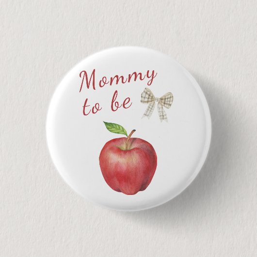 Apple Baby shower - Mommy to be 缶バッジ (正面)
