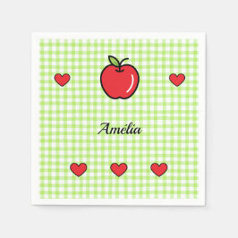 Apple Baby Shower Napkins – “Sweet Little One”  スタンダードカクテルナプキン