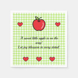 Apple Baby Shower Napkins – “Sweet Little One”  スタンダードカクテルナプキン