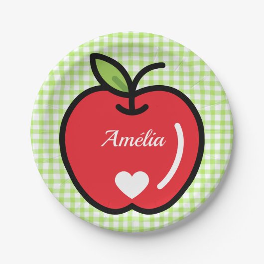 Apple Baby Shower Plates  ペーパープレート (正面)