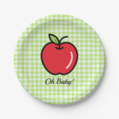 Apple Baby Shower Plates – “Oh Baby !”  ペーパープレート (正面)