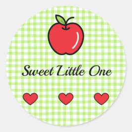 Apple Baby Shower Sticker – “Sweet Little One” ラウンドシール