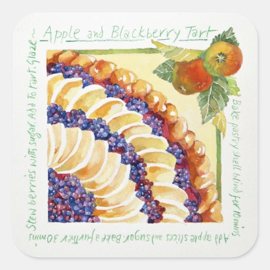 Apple blackberry tart 2014 スクエアシール (正面)