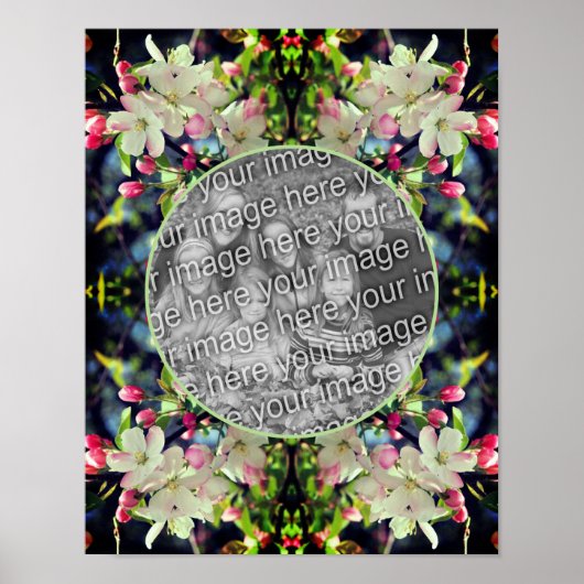 Apple Blomsフレーム独自の写真を作成 ポスター (正面)
