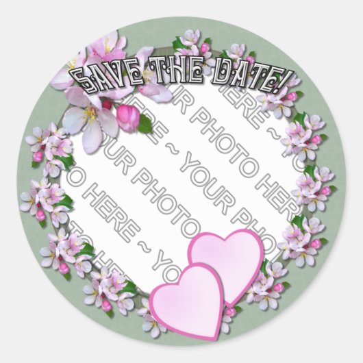 APPLE BLOSSOM ~写真を追加~シール ラウンドシール (正面)