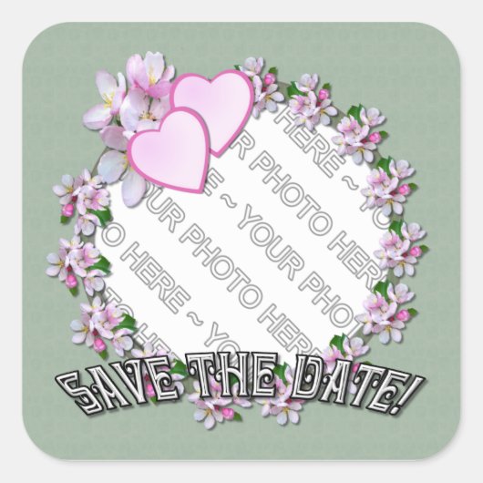 APPLE BLOSSOM ~写真を追加~四角いシール スクエアシール (正面)