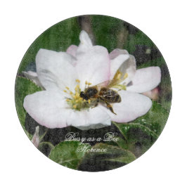 Apple Blossom & Bee Macro Photo | Cutting Board カッティングボード