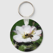 Apple Blossom & Bee Macro Photo | Keychain キーホルダー (正面)