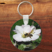 Apple Blossom & Bee Macro Photo | Keychain キーホルダー (正面)