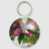 Apple Blossom & Bee Macro Photo | Keychain キーホルダー (裏面)