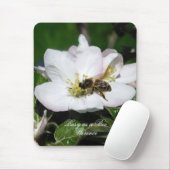 Apple Blossom & Bee Macro Photo | Mousepad マウスパッド (マウス)