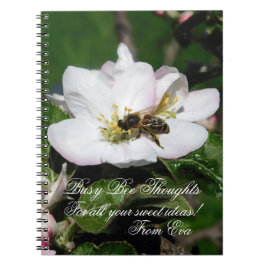 Apple Blossom & Bee Macro Photo | Personalized Nam ノートブック