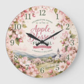 Apple Blossom Festival Virginia Spring Floral ラージ壁時計 (正面)