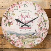 Apple Blossom Festival Virginia Spring Floral ラージ壁時計