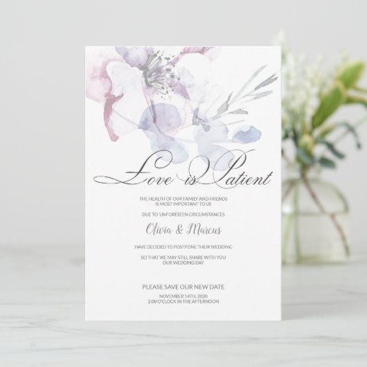 Apple Blossom Love is Patient Wedding Postponement 招待状 (スタンド正面)