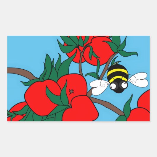 Apple Blossom Sticker 長方形シール (正面)