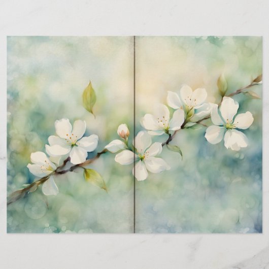 Apple Blossom Water Color Journalページ (正面)