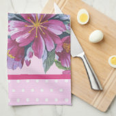 Apple Blossoms and Pink Polka Dots Kitchen Towel キッチンタオル (四つ折り)