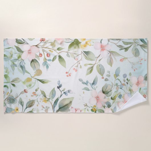 Apple blossoms inspired ビーチタオル (正面)