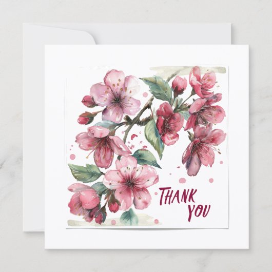 Apple blossoms Thank you card.  サンキューカード (正面)