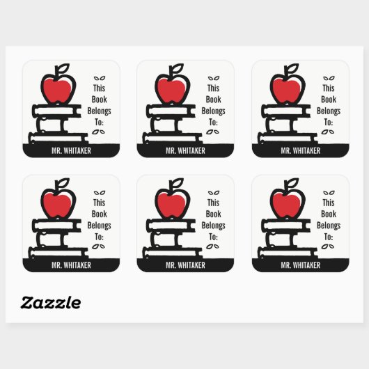 Apple Bookプレートの名前の追加 スクエアシール (シート)