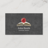 Apple & Book Chalkboard背景先生 名刺 (正面)