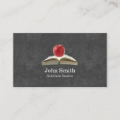 Apple & Book Chalkboard背景先生 名刺 (正面)