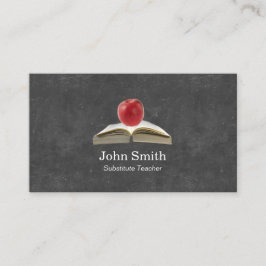 Apple & Book Chalkboard背景先生 名刺