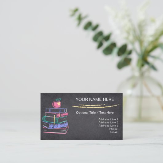 Apple Books "Chalkboard" Educator Business Cards 名刺 (スタンド正面)