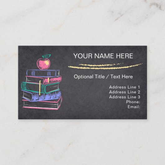 Apple Books "Chalkboard" Educator Business Cards 名刺 (正面)